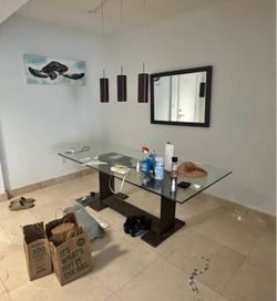 Glass dining table