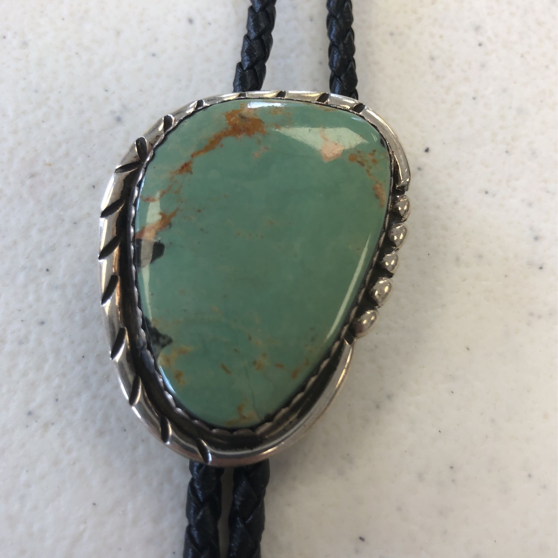 Turquoise Sterling Silver Bo Lo Tie