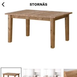 **SOLID WOOD** IKEA STRONAS Extendable Dining Table With 6 KAUSTBY Chairs