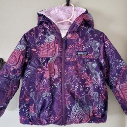 Patagonia 3T Honey Puff Reversible Purple Print Winter Coat