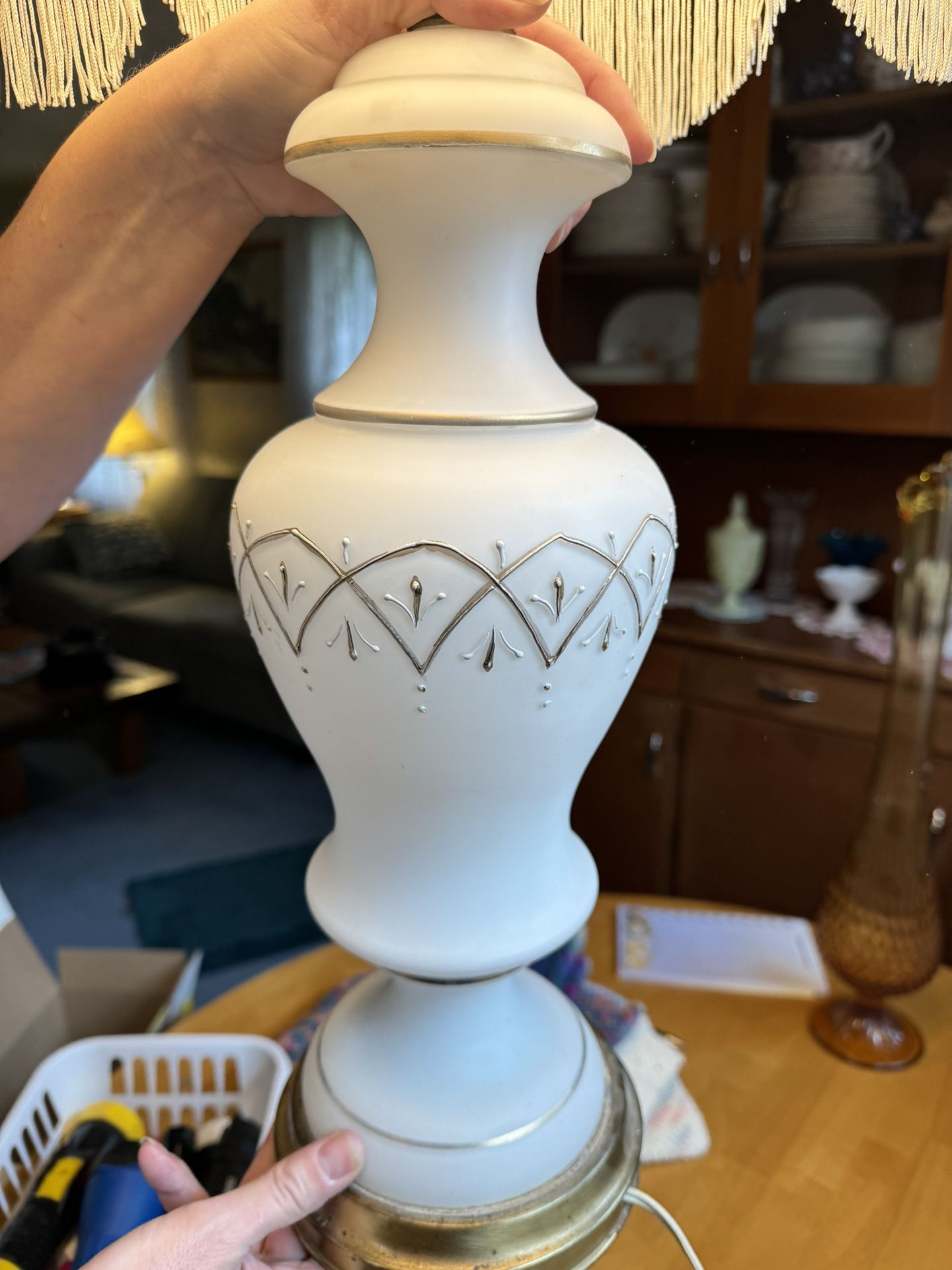 Antique Milk Glass Lamp