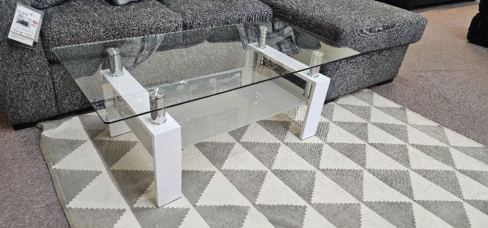 Glass Top Rectangular Coffee Table