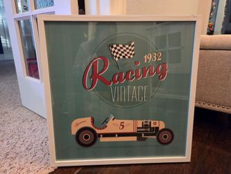 Framed art car vintage