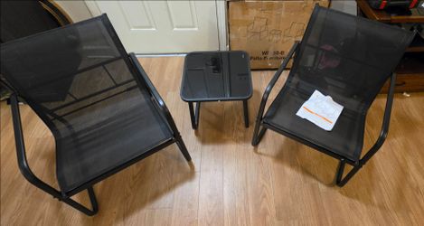 3-Piece Black Patio Furniture Set