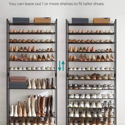 Shoe Rack, 12-Tier Tall Metal Shoe Storage Organizer