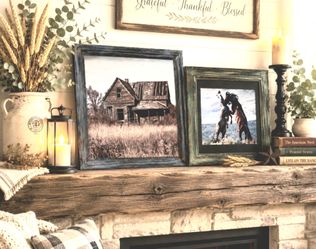 Rustic, farm, Country Wall Decor Set, Barn & Horse Photography, Framed Fine Art, Reclaimed Wood Style Frames, Country Ranch Wall Art