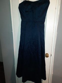 Alfred Angelo Navy Blue Satin Dresses Size 10