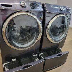 SAMSUNG SET STEAM WASHER AND ELECTRIC DRYER 