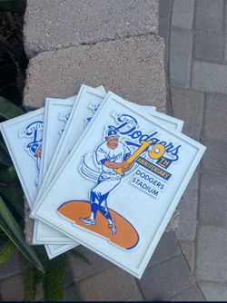 Vintage 1972 Los Angeles Dodgers 10th anniversary dodger stadium Plastic Sign