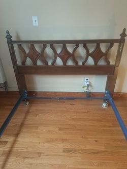 Vintage wood full headboard and frame $40