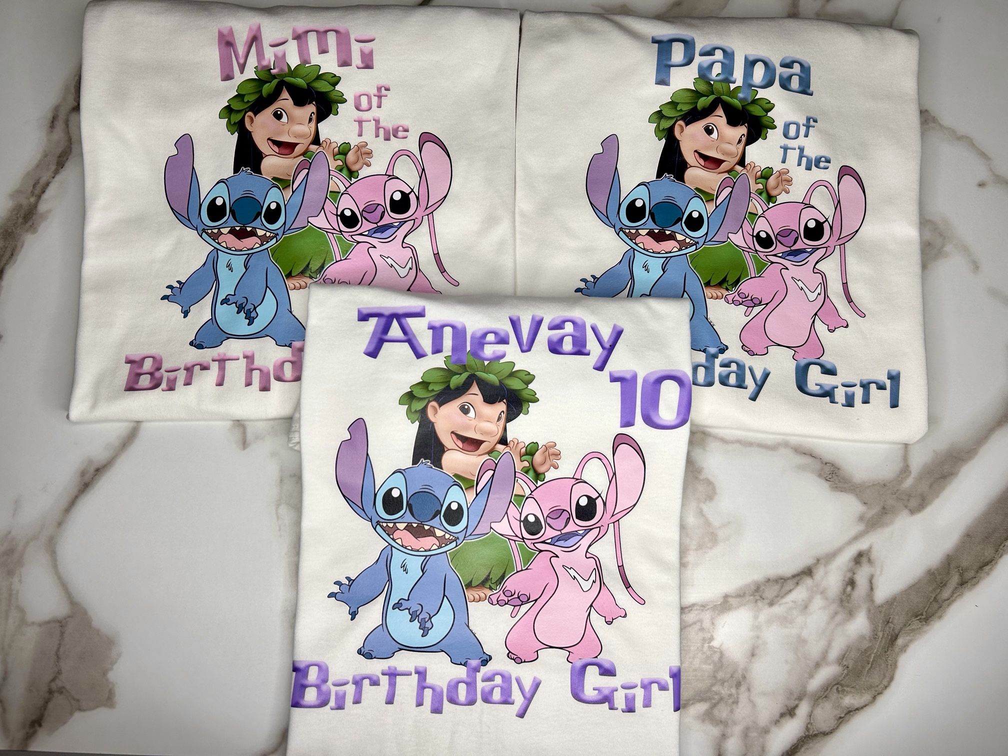 Stitch and Angel Birthday Shirt/ Playeras Para Cumpleaños 
