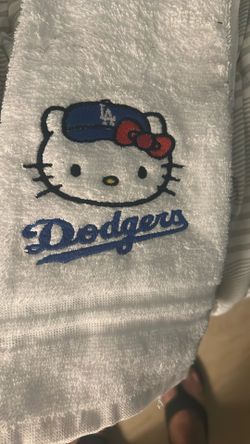 Hello Kitty Dodgers Custom Embroidered Hand Towel 