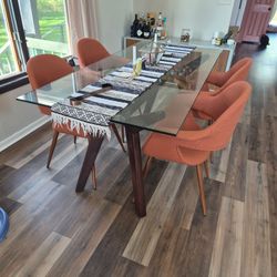Create and Barrel Glass Dining Table