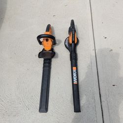 Works Blower And Hedge Trimmer - With Battery And Charger