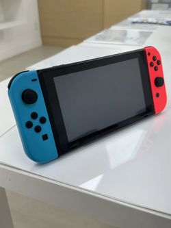 Nintendo Switch - V1 with Neon Blue and Neon Red Joy-Con HAC-001 (No Dock) Fair