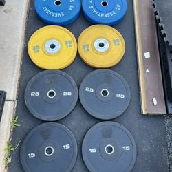 240lb Olympic Bumper Plate Set Weights 