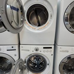 LG Front Loading Washer And Stackable Gas Dryer Set 