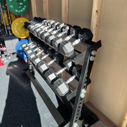 5-50lbs Dumbbells w/Rack 