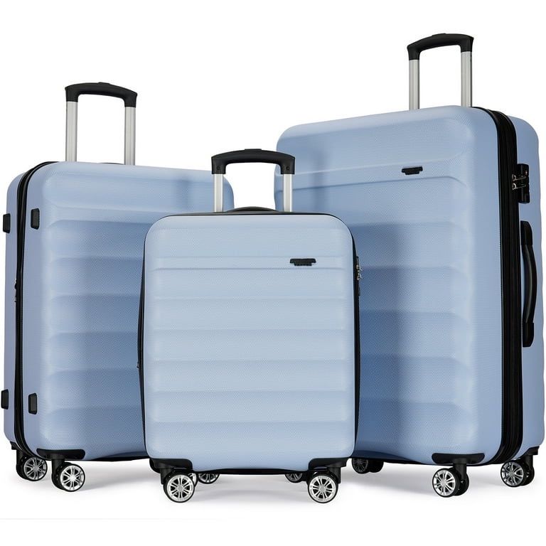 New in a sealed box GinzaTravel 3 Piece Hardside Expandable Luggage Sets,20" 24" 28" Lightweight Suitcase Sets with Wheels,Light Blue(A347)