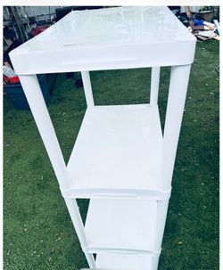 White Plastic Multi-Tier Storage Shelf