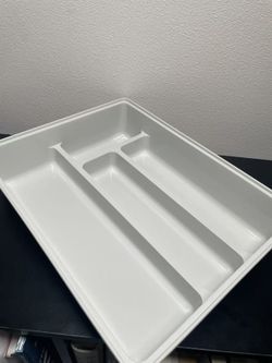 White Plastic Silverware Drawer Organizer