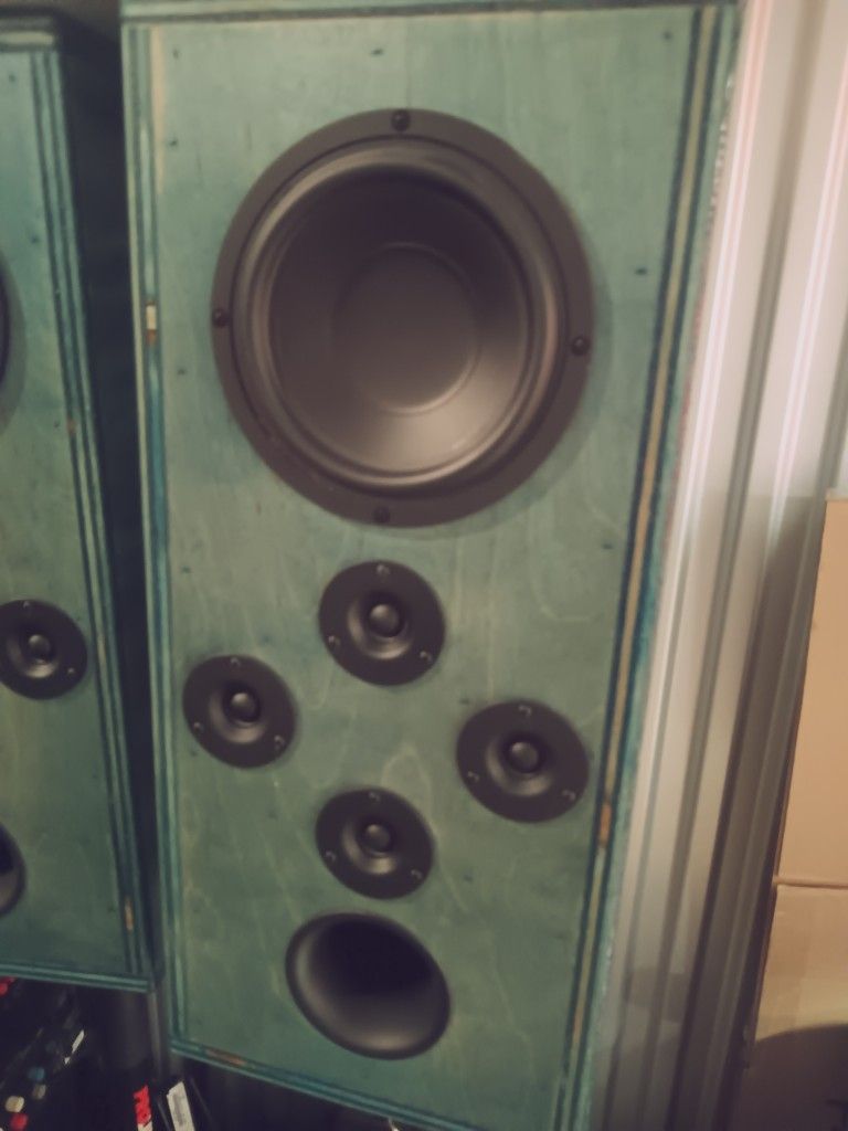 Home Theater Speakers With High Quality Stand Hardwood Custom-made Custom Stained