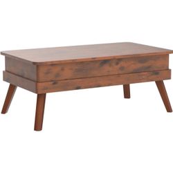 New! Rustic Brown Lift-Top Coffee Table 