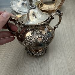 Gold And Silver Plated Tea Pots And Accessories 