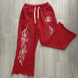 Red & White Hellstar Sweatpants