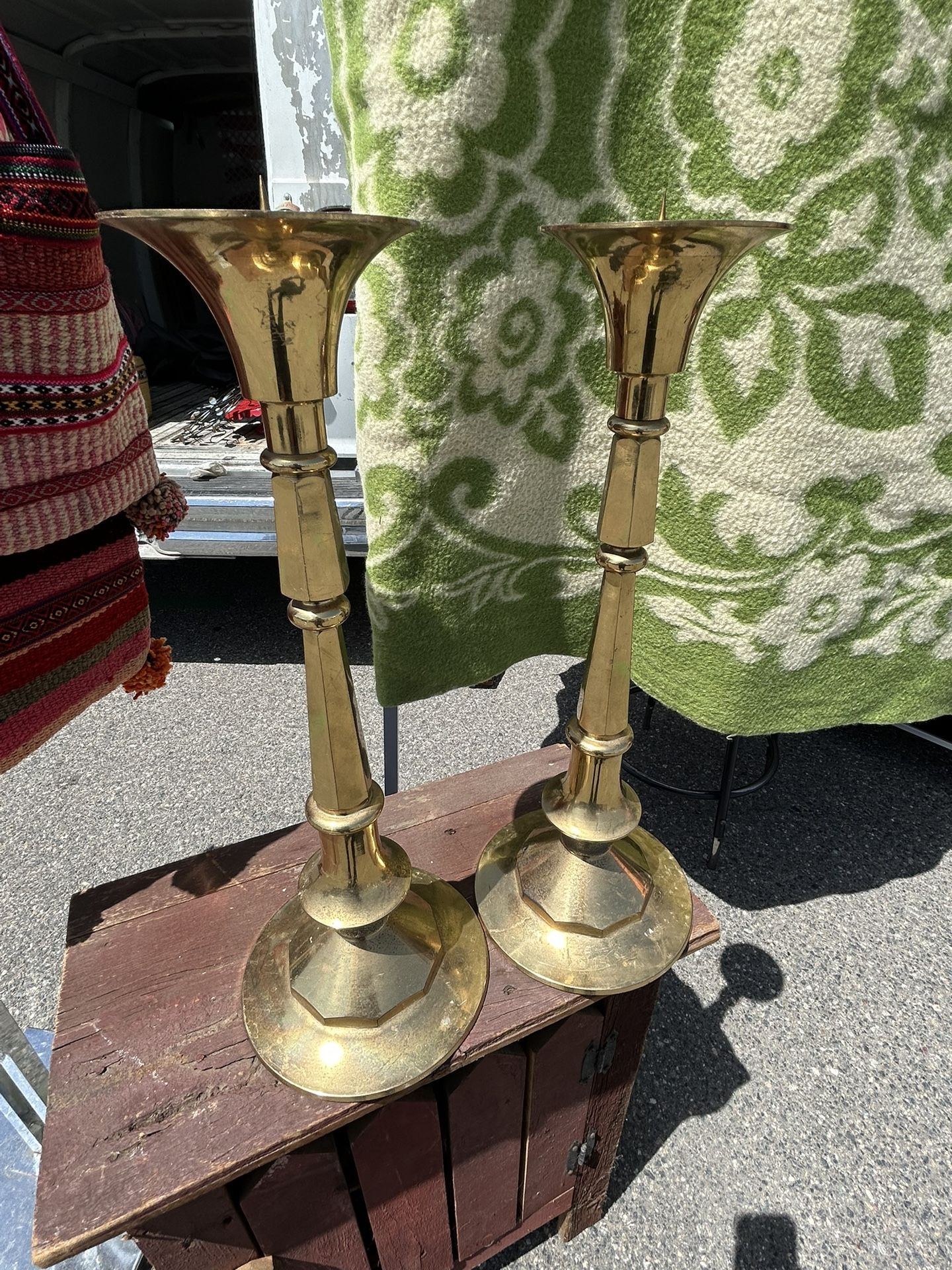 Big Brass Candle Stick Holders