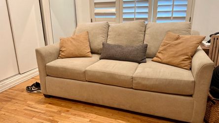 Porthos II Sand 80" Queen Sleeper Sofa With Memory Foam Mattress
