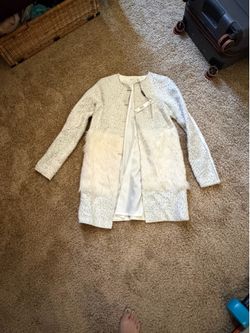 White furry blazer