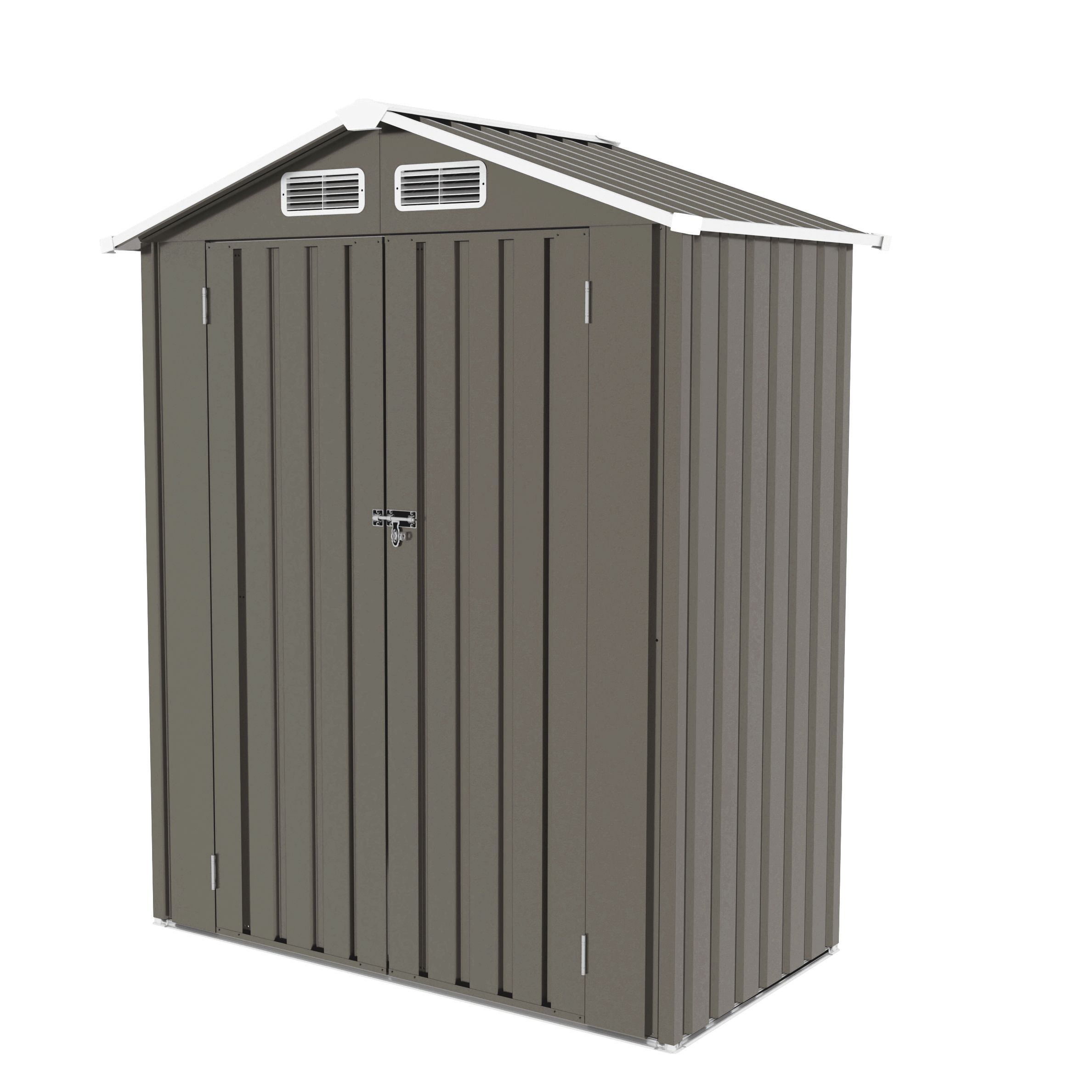 5X3 FT Metal Outdoor Storage Shed, Tool Shed with Peaked Roof Waterproof, Lockable Door Compact Metal Tool Shed for Garden, Backyard, Patio, Sundries