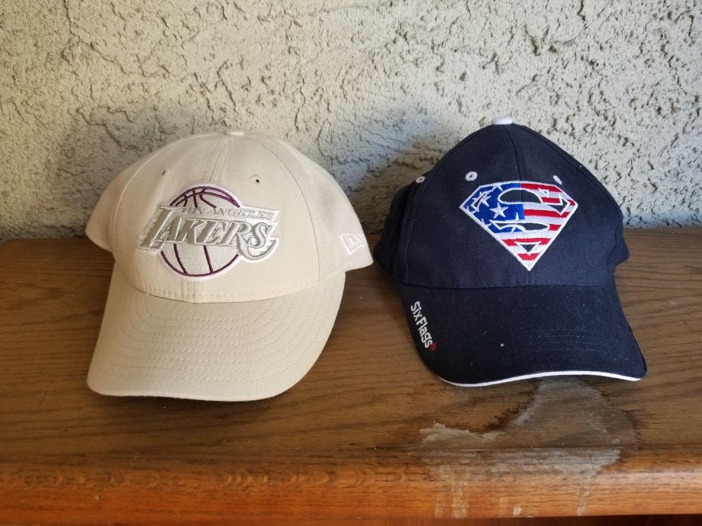 Lakers cap, Superman cap