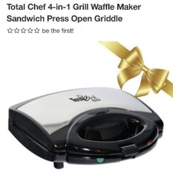4-in-1 Waffle Maker + Grill + Sandwich Press (NEW Open Box)
