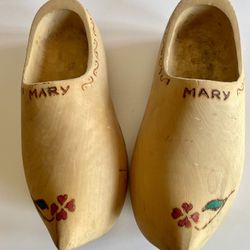 Vintage Hand Carved Dutch Wooden Shoes