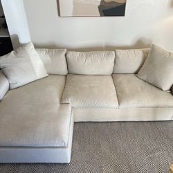 Linen Sofa From Living Spaces 108” With Reversible Chaise