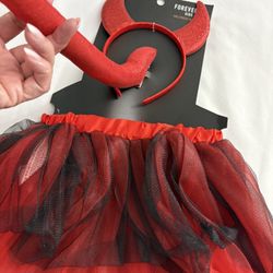 HALLOWEEN DEVIL SKIRT, HORNS & TAIL Children’s Costume One Size NWT