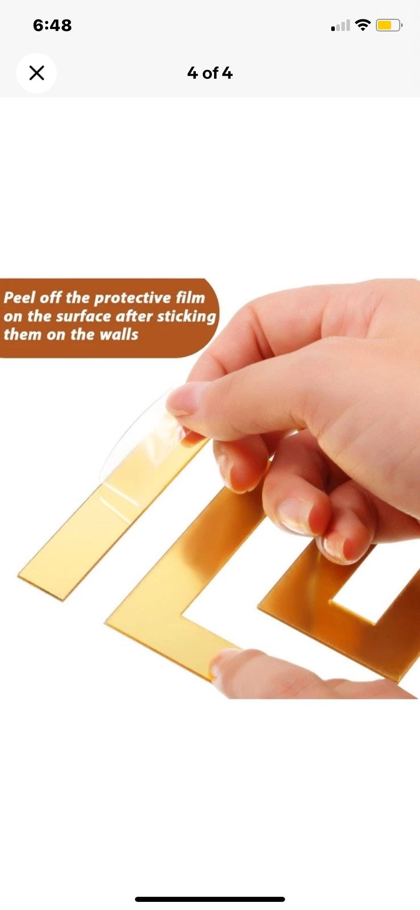Shappy 20 Pcs Acrylic Mirror Wall Stickers Geometric Greek Gold