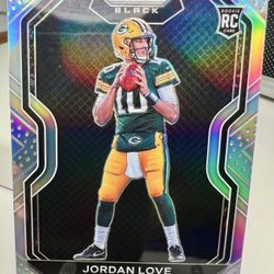 Jordan Love 2020 Rookie Packers Prizm Black Silver + Donruss Clearly