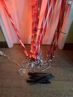 Lighted Candy Cane Outdoor Yard Stakes