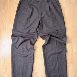 Designer GH Bass Mens Pinstripe Baggy Dress Pants 32x30
