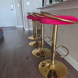 4 Red Bar Stools