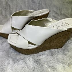 Wedge Sandel Jessica Simpson “White” 6.5