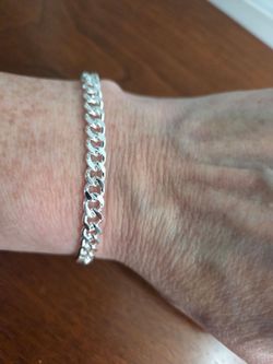 Silver plated Cuban chain bracelet