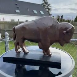 A Classic Brown Buffalo Statue