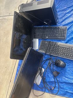 HP Desktop Computer Bundle with Monitors and Keyboards