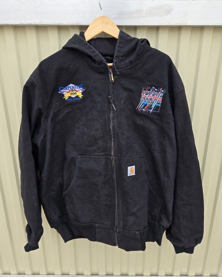 Mens Carhartt Canvas Black Hooded Jacket