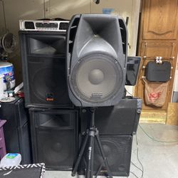 Speakers, Sub, Floor Monitor,amp,Stands, Mics, Wires, Whole Setup For Bands Or karaoke Kj Live Music