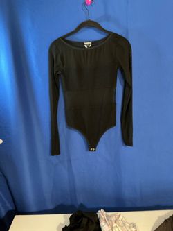 Bebe Black Long Sleeve Bodysuit